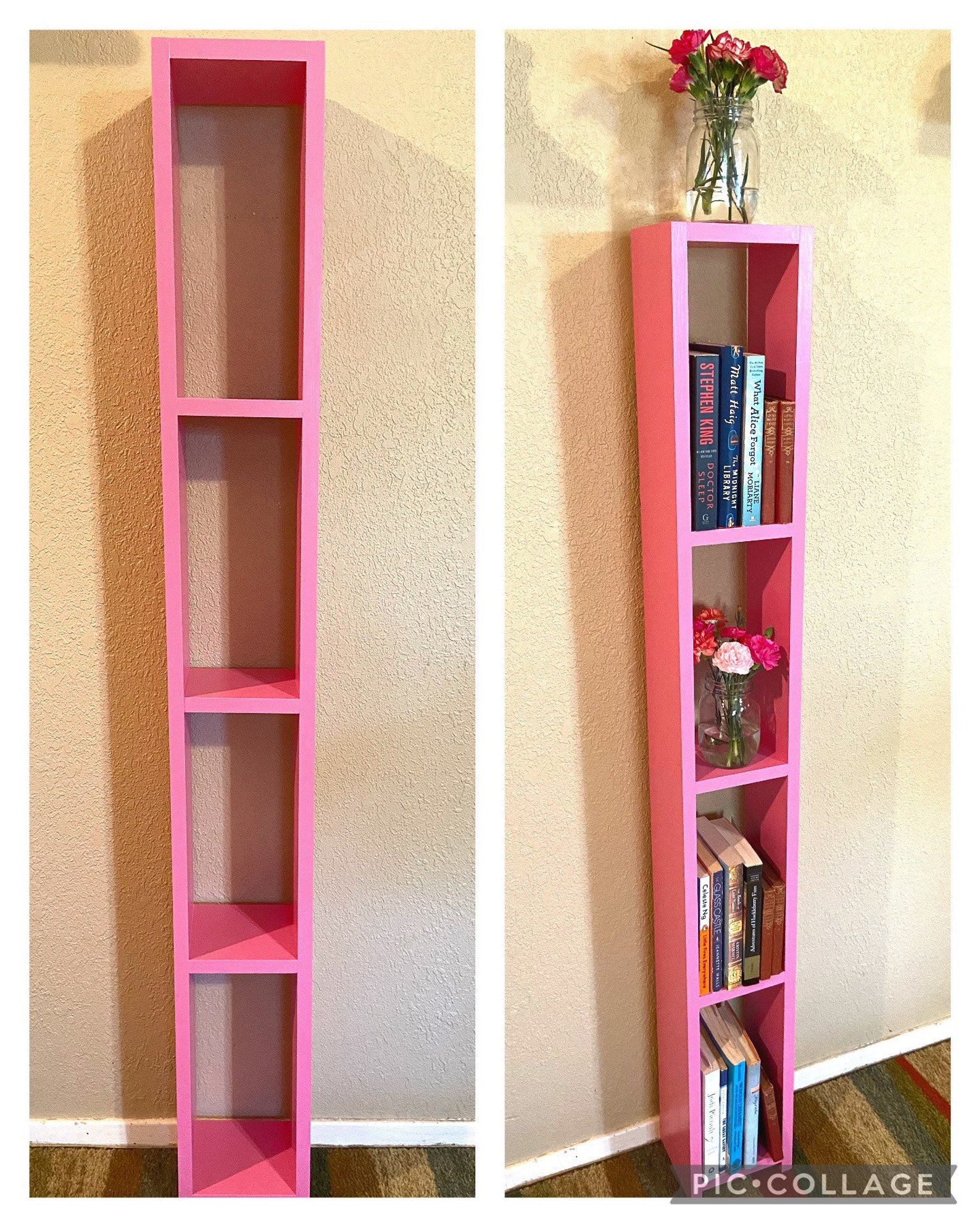 57 Tall Narrow Bookshelfassembledcottage/farmhousetall Etsy