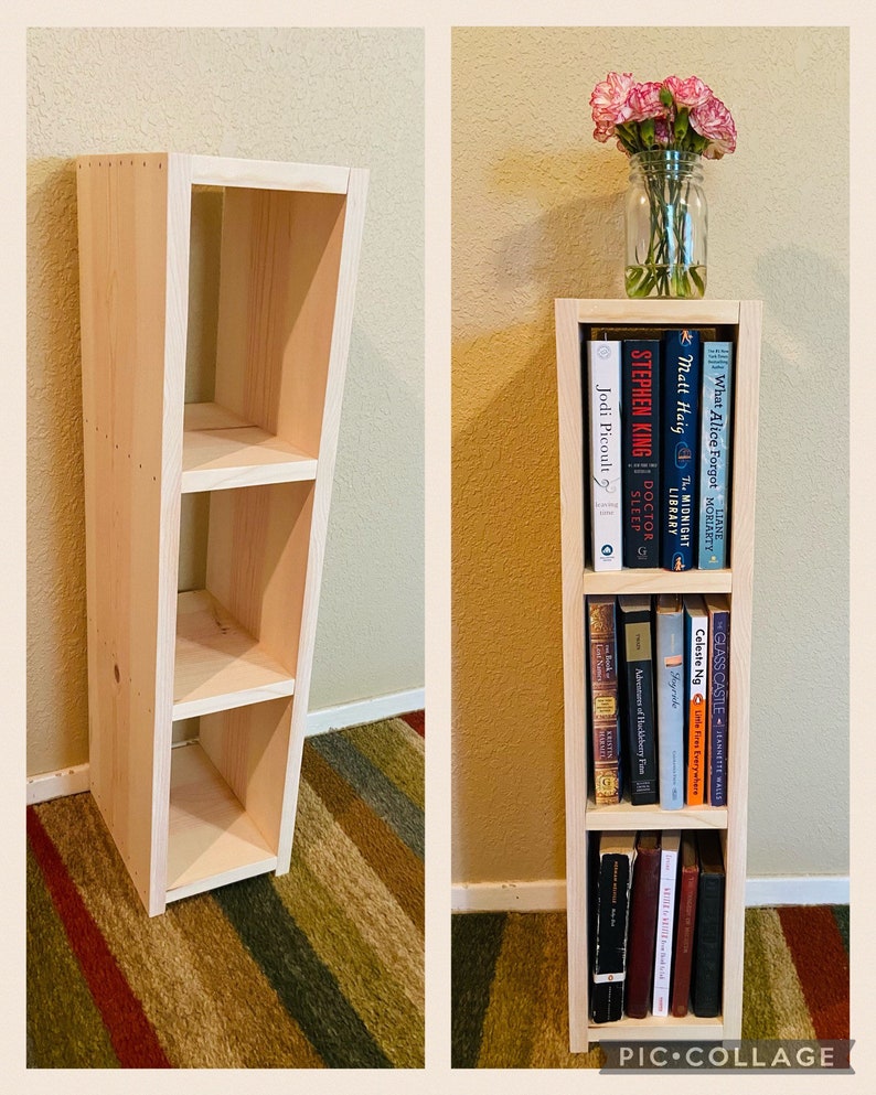 30 Narrow Deep Bookshelf Assembled Cottage/farmhouse/modern Etsy