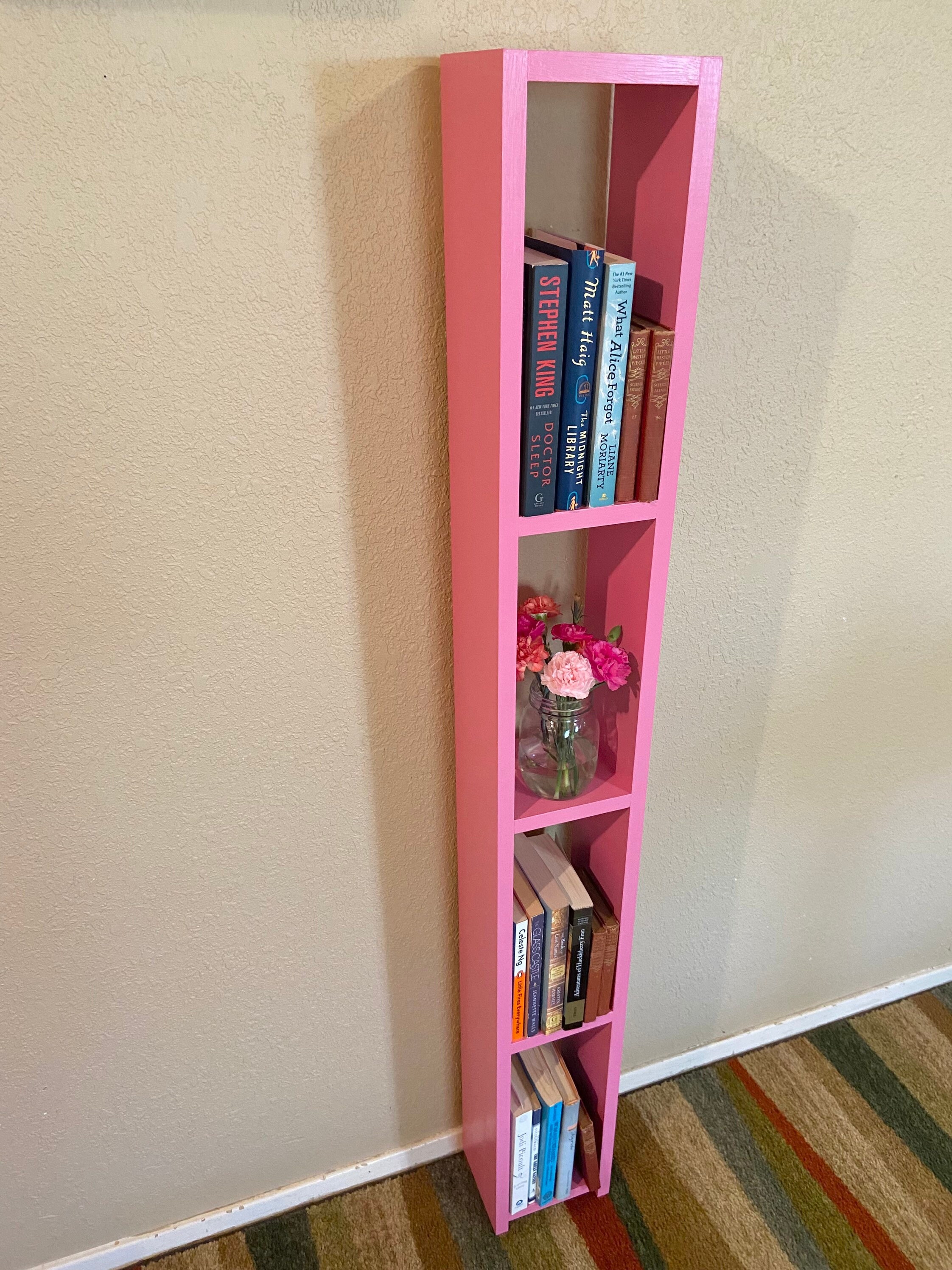 57 Tall Narrow Bookshelfassembledcottage/farmhousetall Etsy