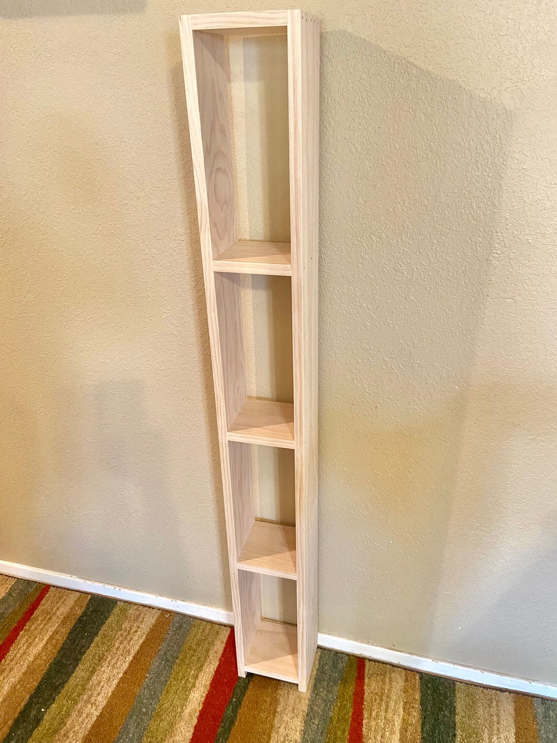 57 Tall Narrow Bookshelfassembledwooden Etsy