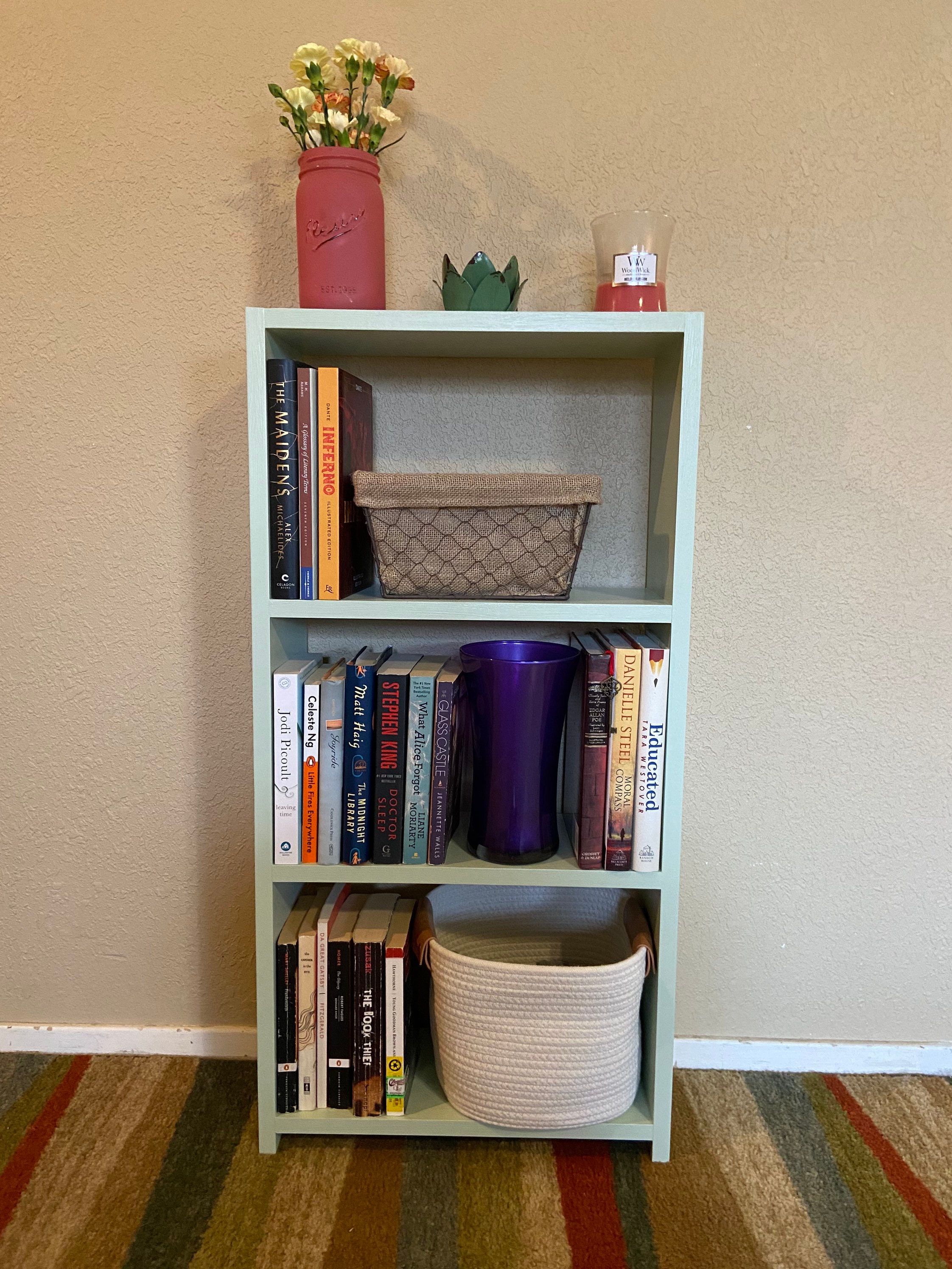 Estantería estrecha y alta de 57, cabaña ensamblada/casa de campo/librería  moderna, muebles pintados a medida, decoración de estantería de madera -   México