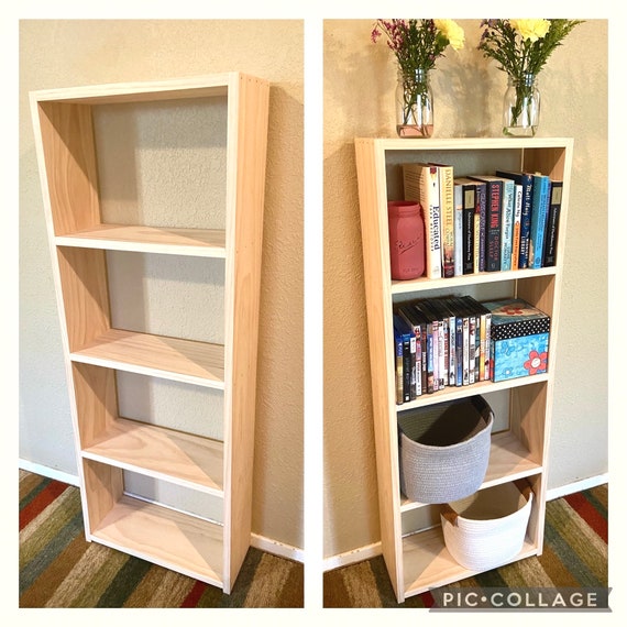 Unfinished 2024 pine bookcase