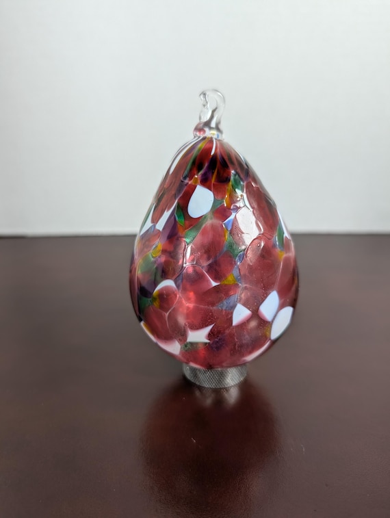 Vintage Blown Glass Teardrop Ornament 5"