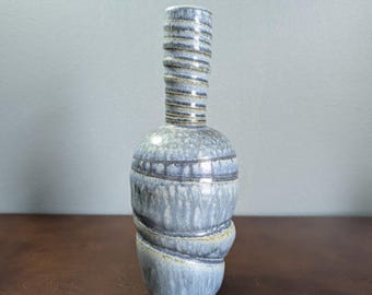 Vintage Hand-Thrown Studio Pottery Vase | 1970s Earthy Coastal Stoneware Weed Pot | Organic Modern Reactive Glaze | Wabi-Sabi Ceramics