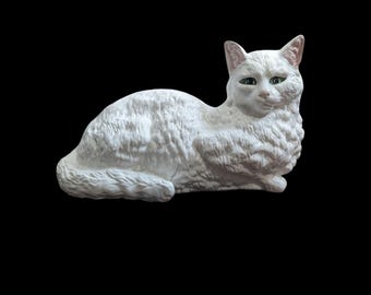 Vintage Bordallo Pinheiro Cat Figurine – Life Size Portuguese Ceramic Statue