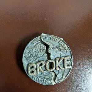 Vtg  Swank ? Money Clip Broke Buffalo Nickel  5 Cents