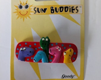 Vintage Goody Sunbuddies Dinosaur Hair Barrette Dino Hair Clip 1990's