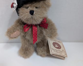 Vintage Boyds Bear Lindsey Ladybug Plush - Hats and Such Series - Retired Collectible Teddy Bear with Ladybug Hat and Bow - Small 6" Jointed