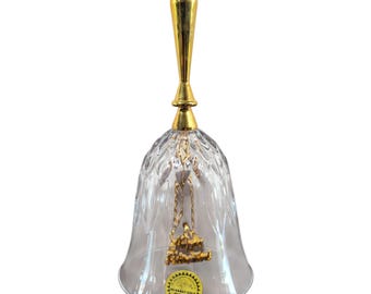 Vintage Gerity Crystal Bell: 24K Gold Electroplate, Retirement Gift