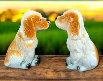 Vintage Porcelain Ginger Spaniel Figurines - Set of 2
