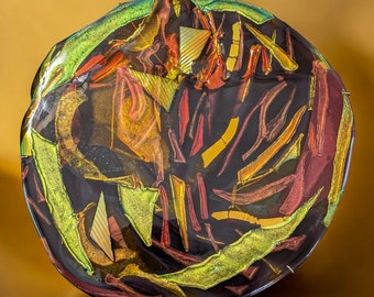 Signed Margaret Shirer Art Glass Wall Plate - 10" Hanging Decor