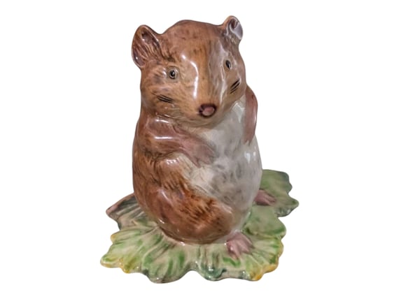 Beswick Timmy Willie Figurine -BP2A Gold Oval Beatrix Potter Collection F.Warne & Co