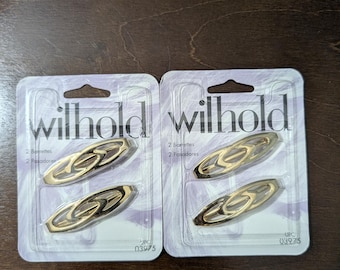 Vintage Wilhold Gold Metal Barrettes - Set of 4