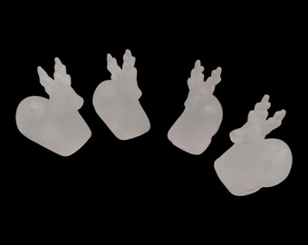 Williams-Sonoma Frosted Glass Reindeer Candle Holders, Set of 4