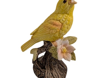 Vintage Japan Yellow Songbird Figurine