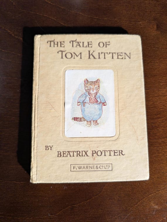 Vintage Beatrix Potter The Tale of Tom Kitten Book, Mid-Century Jarrold Edition 889.1060, Frederick Warne & Co, Classic Nursery Decor, 1960s