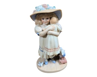 Vintage Jan Hagara "Mary" Figurine - Adorable Girl with Baby Doll - Collectible Victorian Style