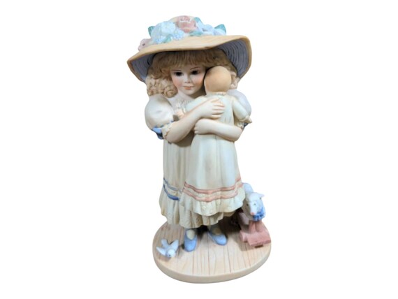 Vintage Jan Hagara "Mary" Figurine - Adorable Girl with Baby Doll - Collectible Victorian Style