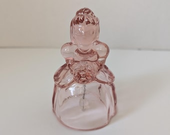 Vintage Pink Glass Victorian Belle / Bride Bell - Heisey Mold #1560 by Imperial Glass