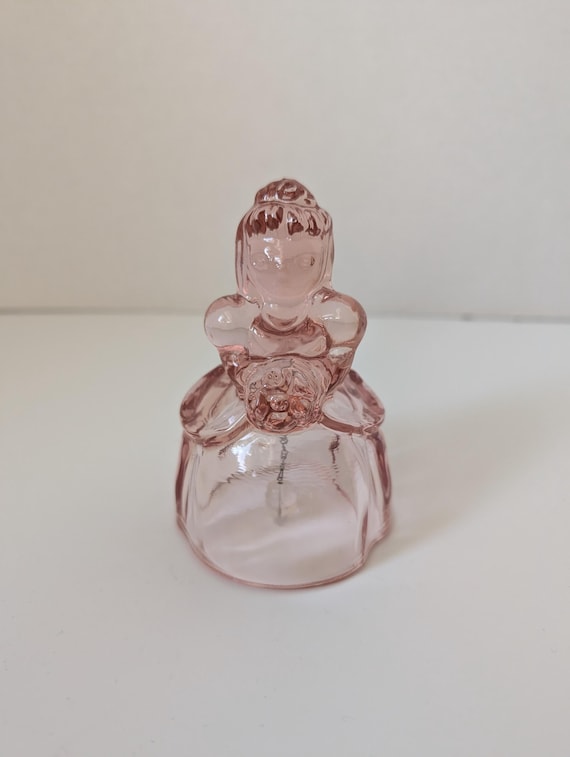 Vintage Pink Glass Victorian Belle / Bride Bell - Heisey Mold #1560 by Imperial Glass
