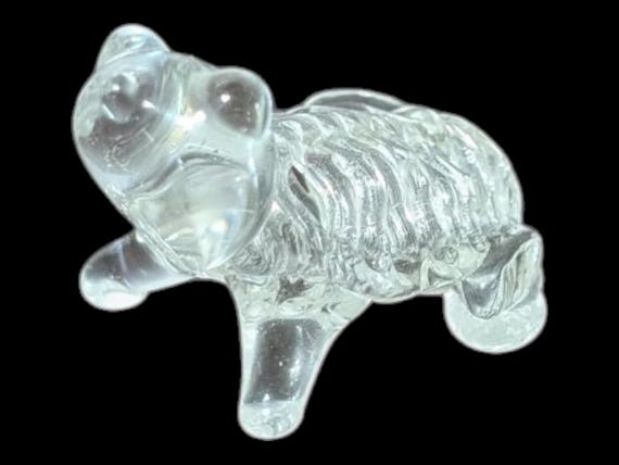 Miniature Spun Glass Turtle Figurine: Hand Blown Art Glass Sculpture