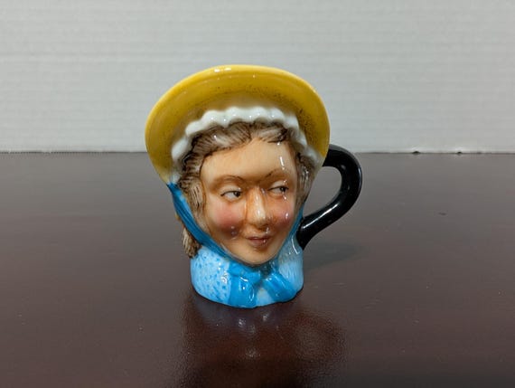 Vintage 1982 Moll Flanders Miniature Toby Mug - Franklin Porcelain Literary Characters Series - Hand Painted Tiny Character Jug