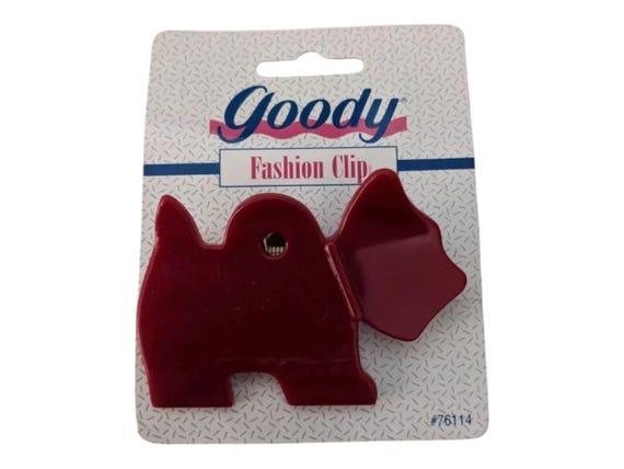 Goody Fashion Hair Clips Dog Scottish Terrier Scottie Vtg 90s