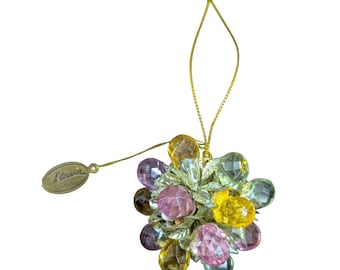 Vintage Katherine's Collection Ornament, Jeweled Grape Cluster, Hollywood Regency Christmas