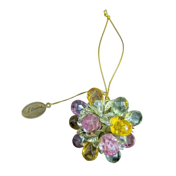 Vintage Katherine's Collection Ornament, Jeweled Grape Cluster, Hollywood Regency Christmas