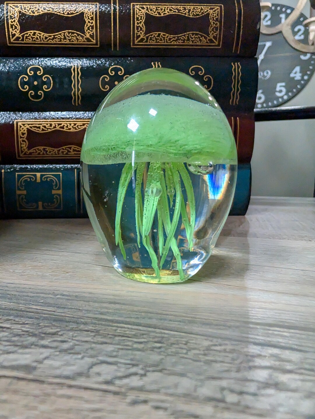 Vintage Art Glass Hand Blown Glass Jellyfish Paperweight Desk ...