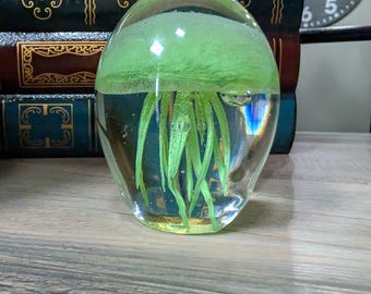 Vintage Art Glass Hand Blown Glass Jellyfish Paperweight Desk Decoration Room Decor