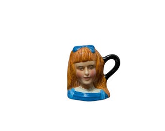 Vintage 1982 Alice in Wonderland Miniature Toby Jug by P. Jackson FP | Hand Painted Porcelain Character Mug | Retro Storybook Decor