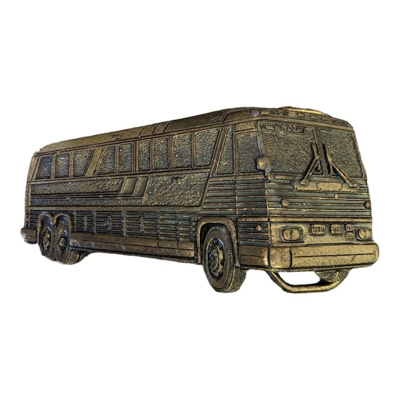 Vintage Transit Bus Belt Buckle 80's Trucker Trucking Eclectic Vintage USA Trucker Buckle