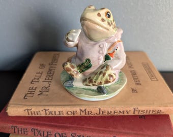 Rare Mr.Jeremy Fisher-BP2A Gold Oval Beatrix Potter Figurine Beswick Pottery England