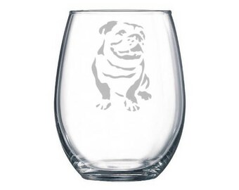 english bulldog wine glasses