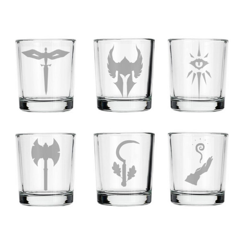 DnD Class Shot Glasses Party Gifts D&D tabletop gamer Etsy