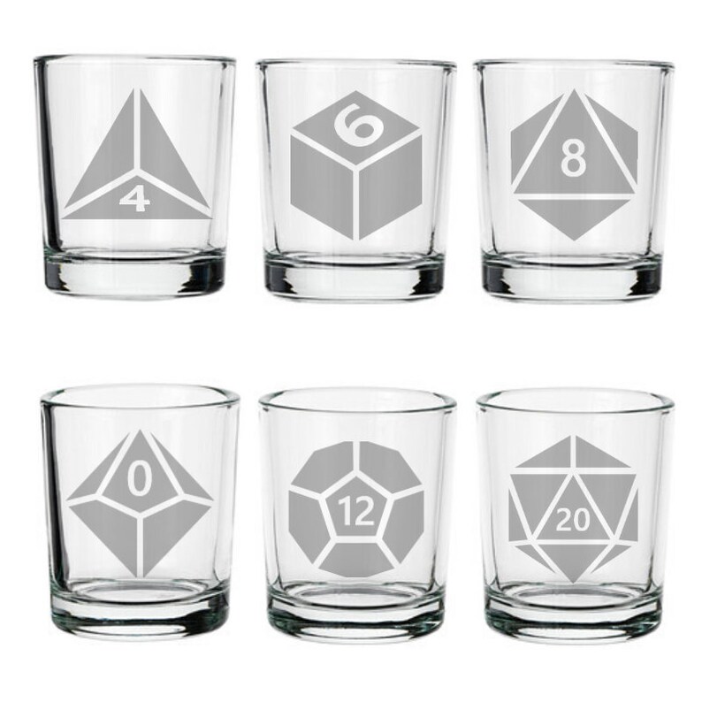Dice Set shot glasses DnD Player Party Gifts D&D tabletop Etsy