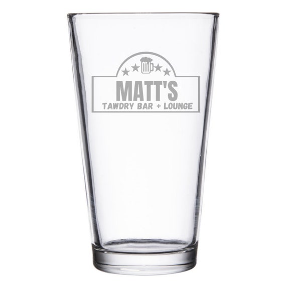 Personalized Bar Logo Glasses Custom Bar & Pub Glasses Old Etsy