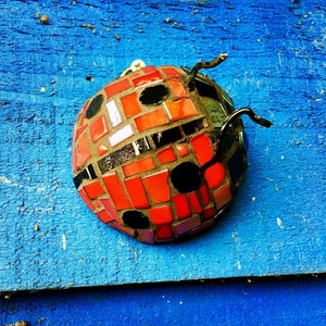 Mosaic Ladybird Decoration, Ladybird Garden Ornament, Mosaic Art, Garden Gift, Garden Decor, Cute Gifts, Shed Decor, Fence Decor, Glass Art