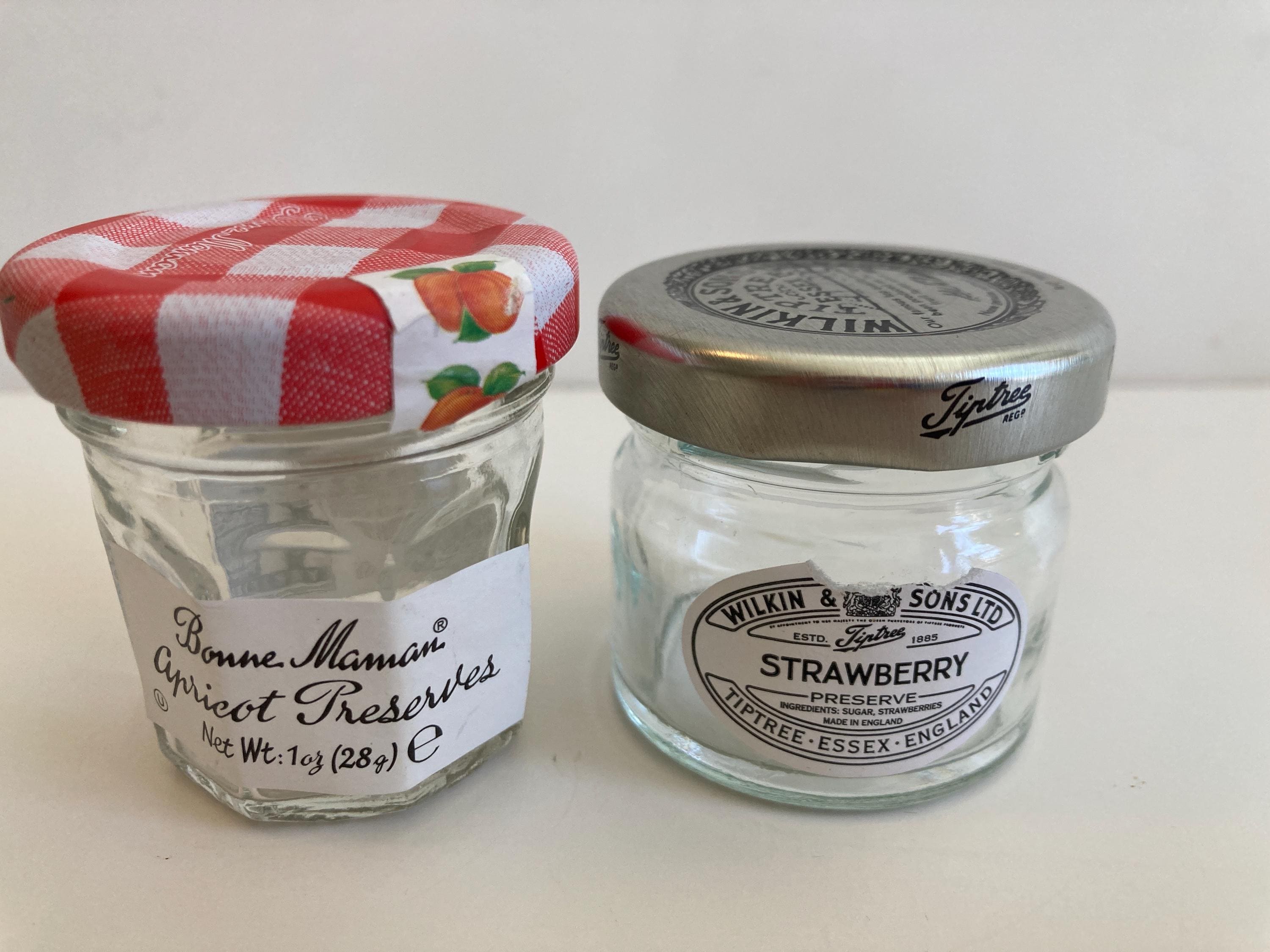 Recycled Upcycled Mini 1 Oz. Bonne Maman or Wikin Jelly Jam