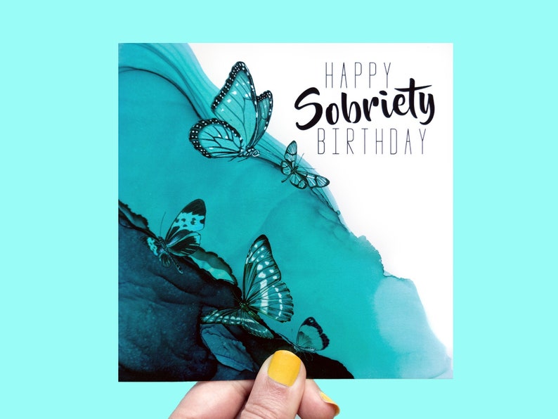 Sobriety Birthday Card, Recovery Milestone, Sober Birthday Card, Alcoholics Anonymous, Soberversary Card, Addiction birthday, Sobriety chip image 1