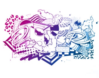 Graffiti Letra R Etsy