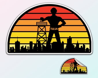 Tulsa Skyline Golden Driller Sticker