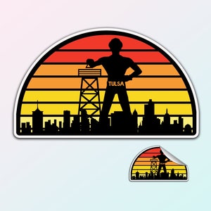 Tulsa Skyline Golden Driller Sticker