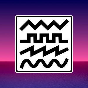 Simple Synthesizer Waveforms Sticker / Synth Waves Sticker