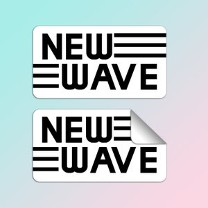 New Wave Sticker – 80s Music Vinyl Decal, Retro Synth Style, Laptop or Water Bottle Aesthetic