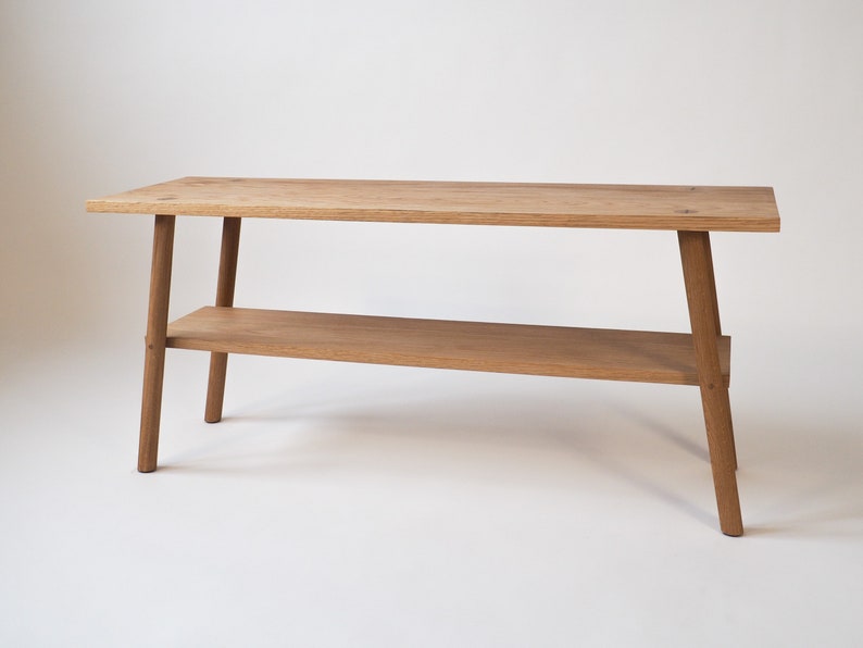 TV Stand Bench Solid oak mid century design Etsy