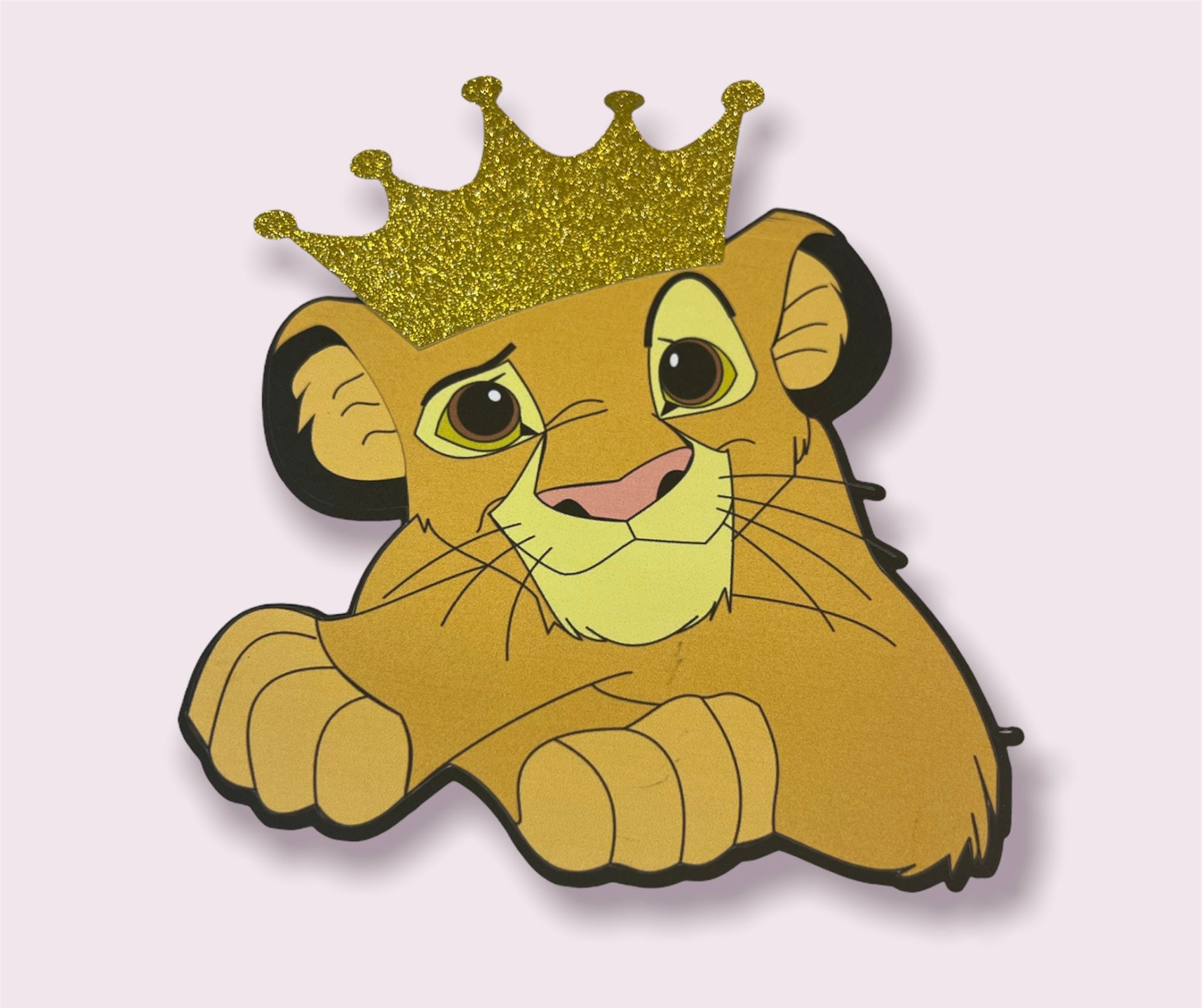 Lion King Inspired Cake Topper With Gold Glitter Crown Etsy Canada