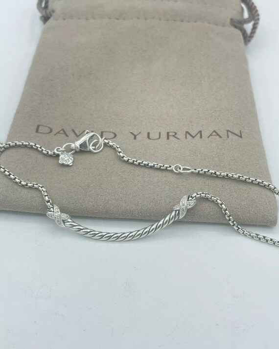David Yurman Petite X Bar Necklace With 
