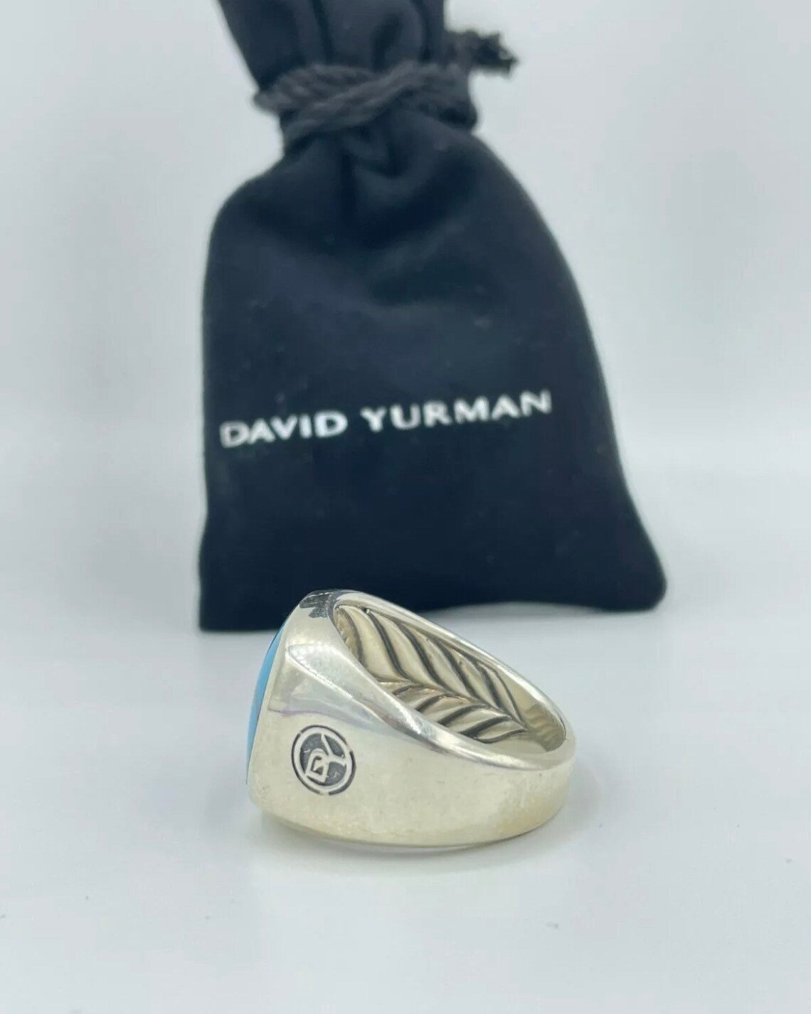 David Yurman Signet Exotic Ring Turquoise 18mmx18mm Sterling - Etsy